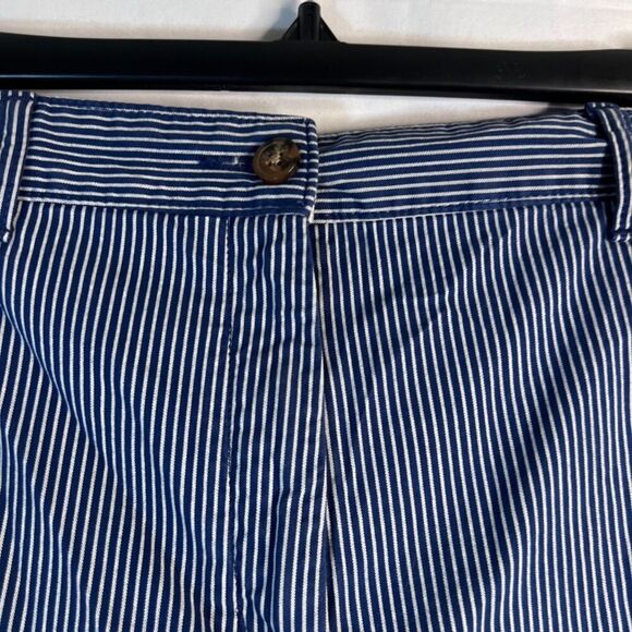 M&S Collection Navy White Striped Bermuda Cotton Casual Shorts Size 14 - Picture 3 of 10